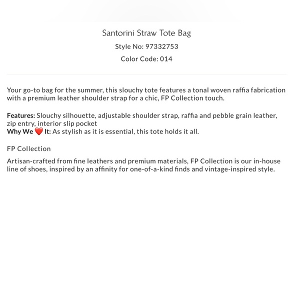 NWT Free People Santorini Straw Tote Bag w/ Leather Adjustable Strap 17x15 New - Picture 8 of 9